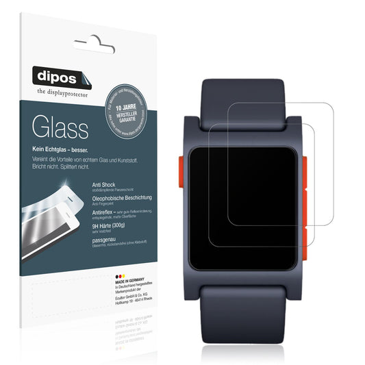 Matte Displayschutzfolie von dipos passend für Pebble 2, 9H kratzfest und blasenfrei montiert