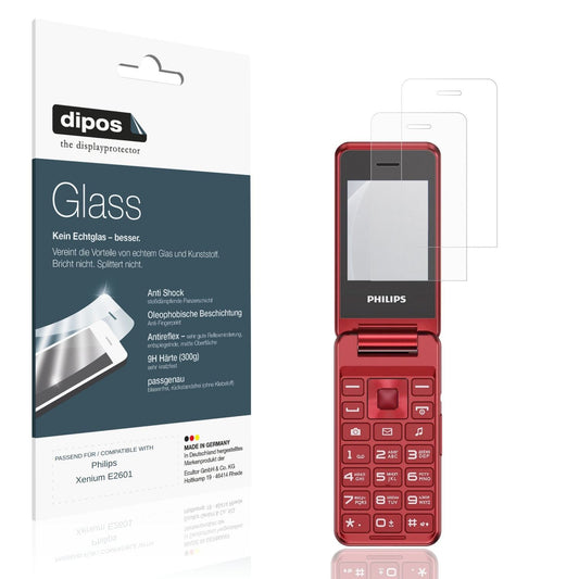 Matte Displayschutzfolie von dipos passend für Philips Xenium E2601, 9H kratzfest und blasenfrei montiert