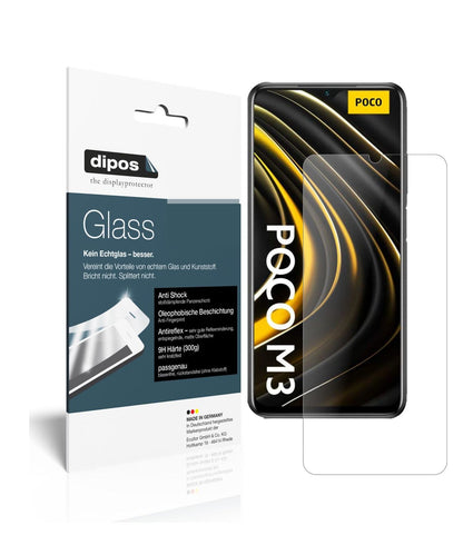 Matte Displayschutzfolie von dipos passend für Poco M3, 9H kratzfest und blasenfrei montiert
