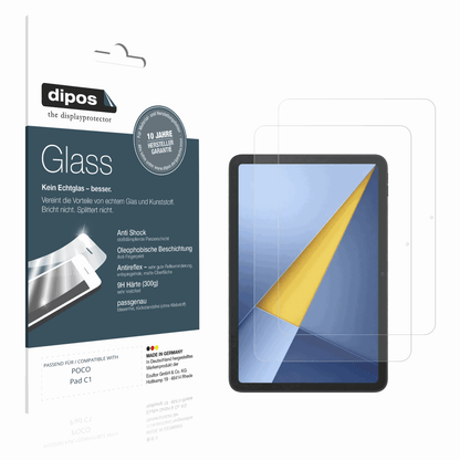 Matte Displayschutzfolie von dipos passend für POCO Pad C1, 9H kratzfest und blasenfrei montiert