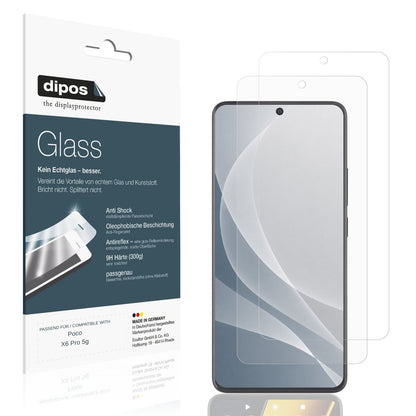 Matte Displayschutzfolie von dipos passend für Poco X6 Pro 5g, 9H kratzfest und blasenfrei montiert