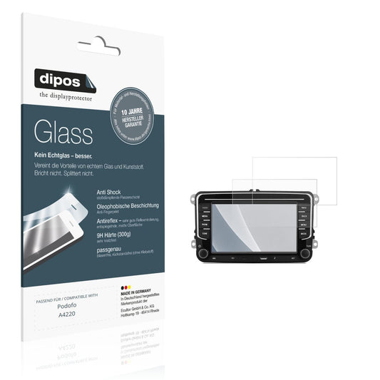 Matte Displayschutzfolie von dipos passend für Podofo A4220, 9H kratzfest und blasenfrei montiert