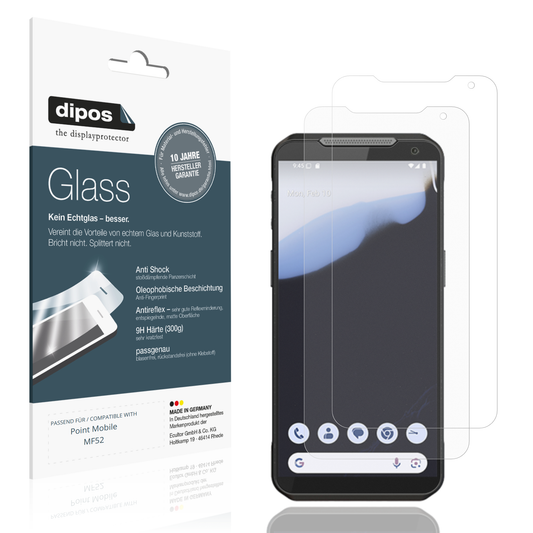 Matte Displayschutzfolie von dipos passend für Point Mobile MF52, 9H kratzfest und blasenfrei montiert