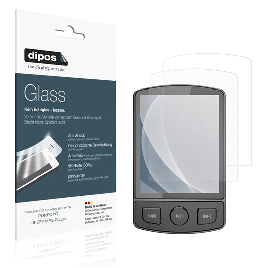 Matte Displayschutzfolie von dipos passend für PORFOYO LB-ZZY MP3-Player, 9H kratzfest und blasenfrei montiert