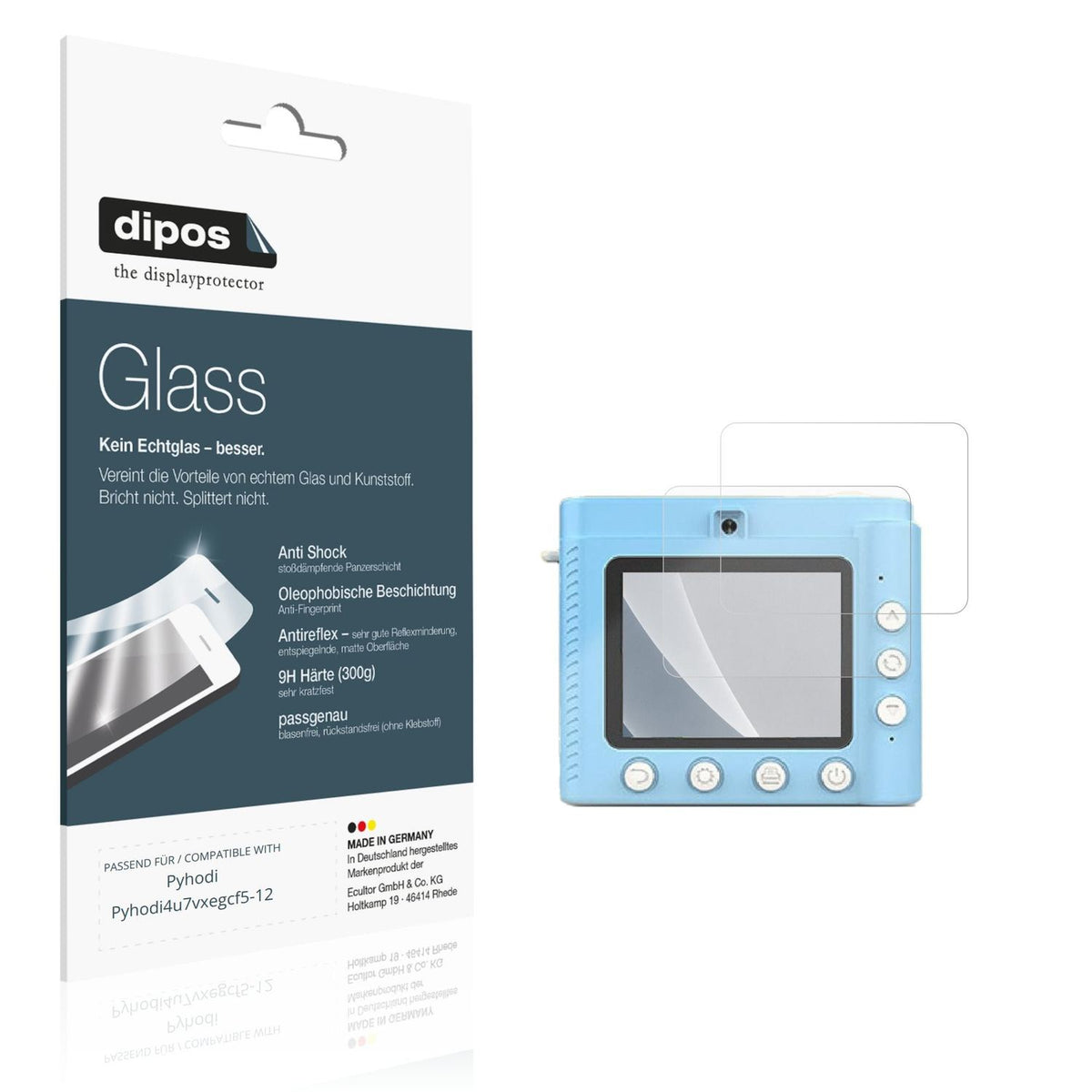 Matte Displayschutzfolie von dipos passend für Pyhodi Pyhodi4u7vxegcf5-12, 9H kratzfest und blasenfrei montiert