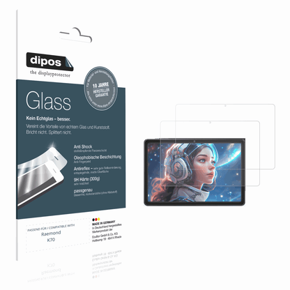 Matte Displayschutzfolie von dipos passend für Raemond K70, 9H kratzfest und blasenfrei montiert