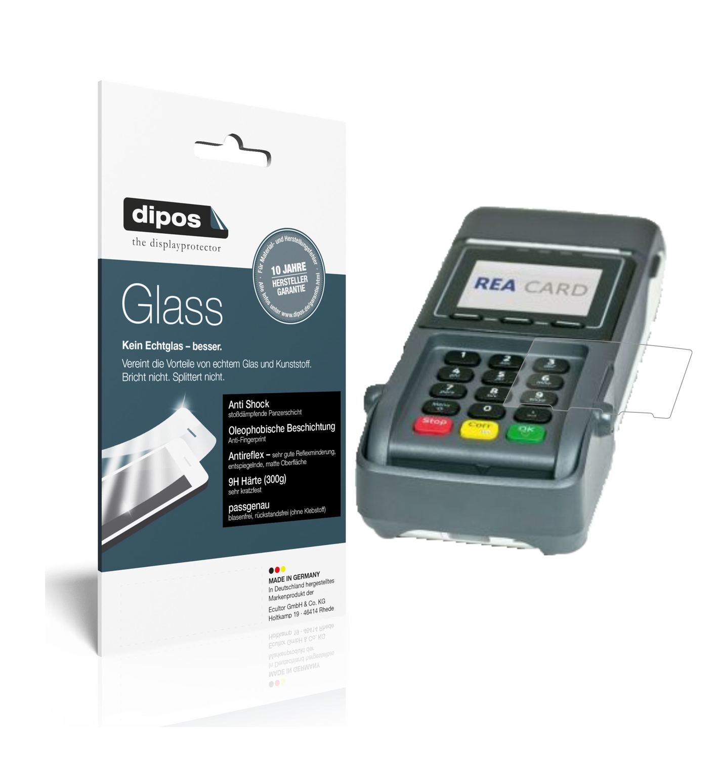 Matte Displayschutzfolie von dipos passend für REA CARD T7 flex, 9H kratzfest und blasenfrei montiert