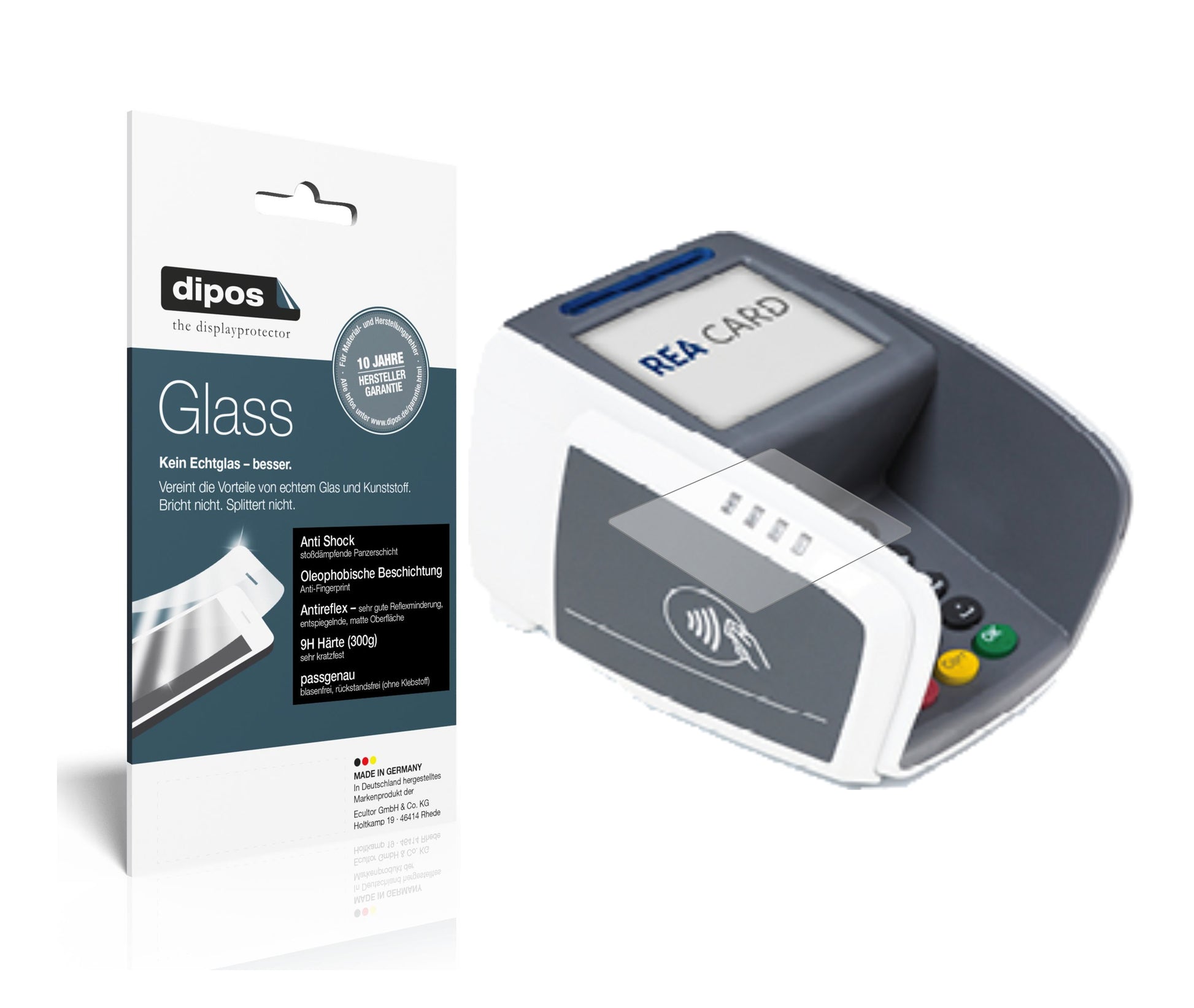 Matte Displayschutzfolie von dipos passend für REA CARD T7 pro touch, 9H kratzfest und blasenfrei montiert