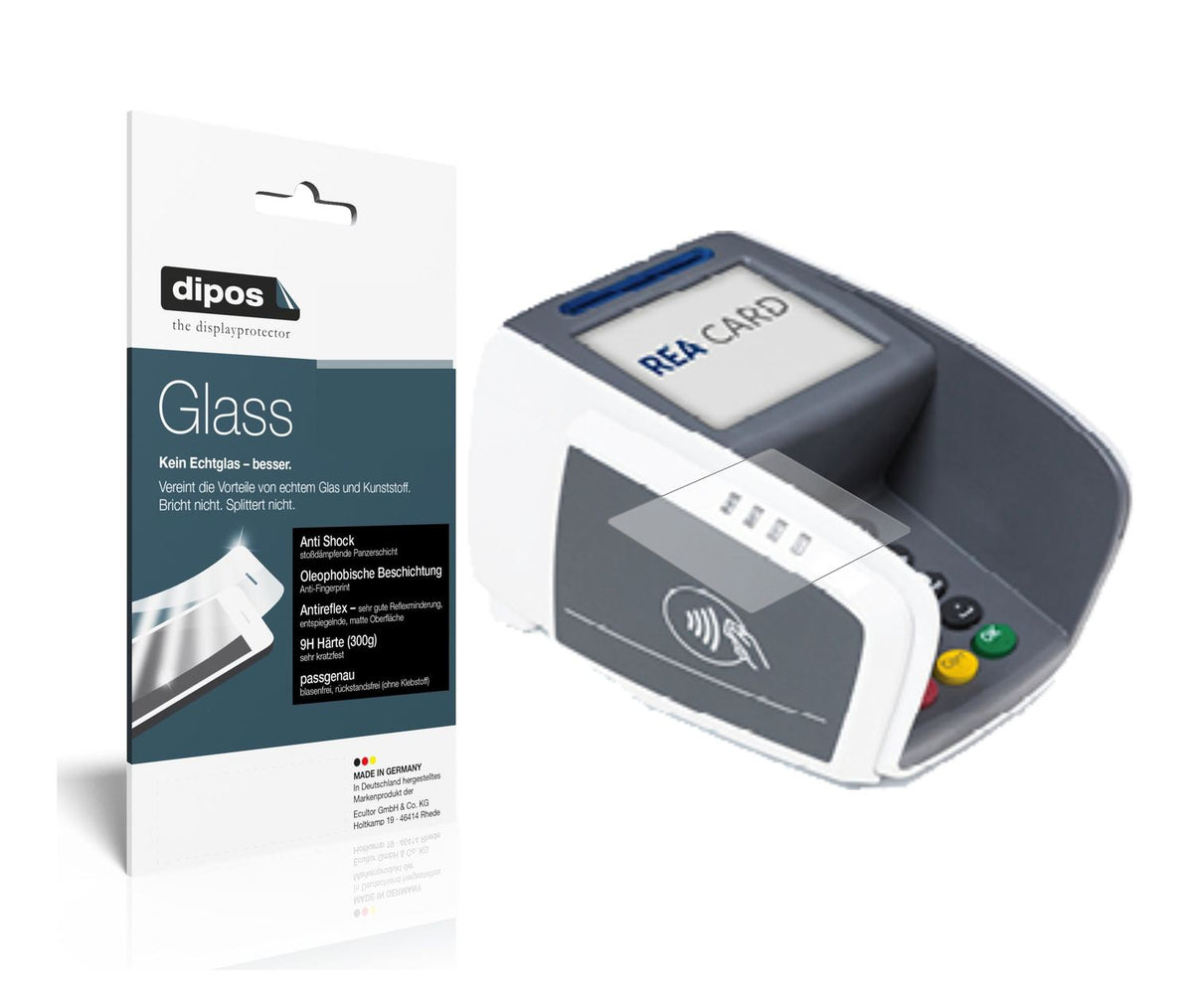Matte Displayschutzfolie von dipos passend für REA CARD T7 pro touch, 9H kratzfest und blasenfrei montiert