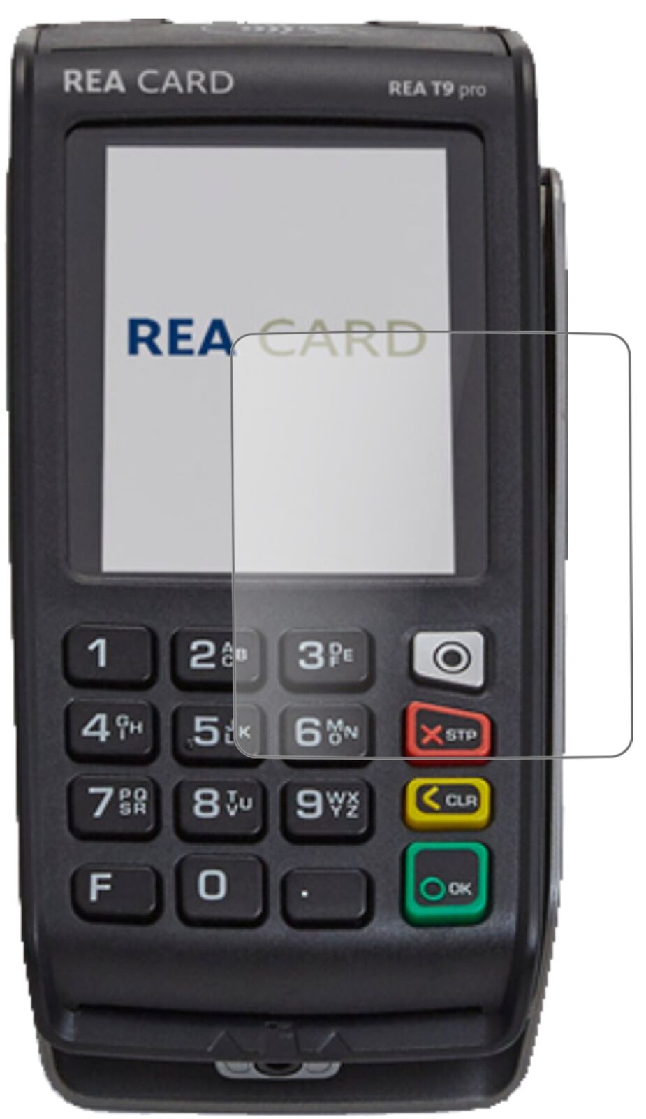Matte Displayschutzfolie von dipos passend für REA CARD T9 pro Terminal, 9H kratzfest und blasenfrei montiert