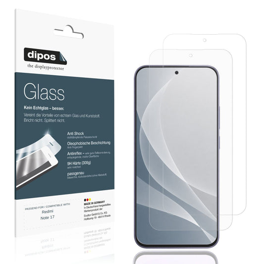Matte Displayschutzfolie von dipos passend für Redmi Note 17, 9H kratzfest und blasenfrei montiert