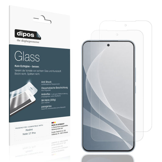 Matte Displayschutzfolie von dipos passend für Redmi Note 17 Pro, 9H kratzfest und blasenfrei montiert