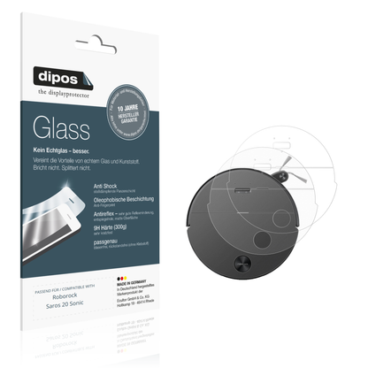 Matte Displayschutzfolie von dipos passend für Roborock Saros 20 Sonic, 9H kratzfest und blasenfrei montiert