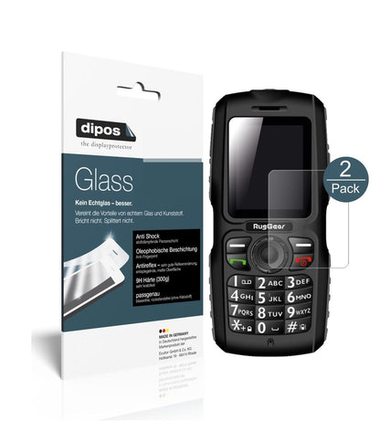 Matte Displayschutzfolie von dipos passend für RugGear RG100, 9H kratzfest und blasenfrei montiert