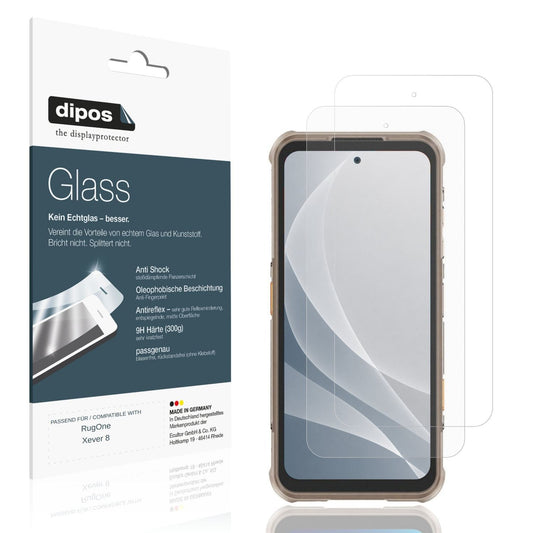 Matte Displayschutzfolie von dipos passend für RugOne Xever 8, 9H kratzfest und blasenfrei montiert