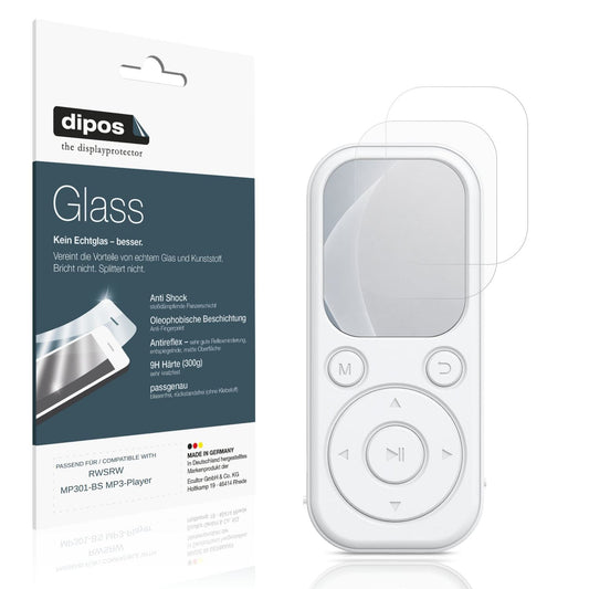 Matte Displayschutzfolie von dipos passend für RWSRW MP301-BS MP3-Player, 9H kratzfest und blasenfrei montiert