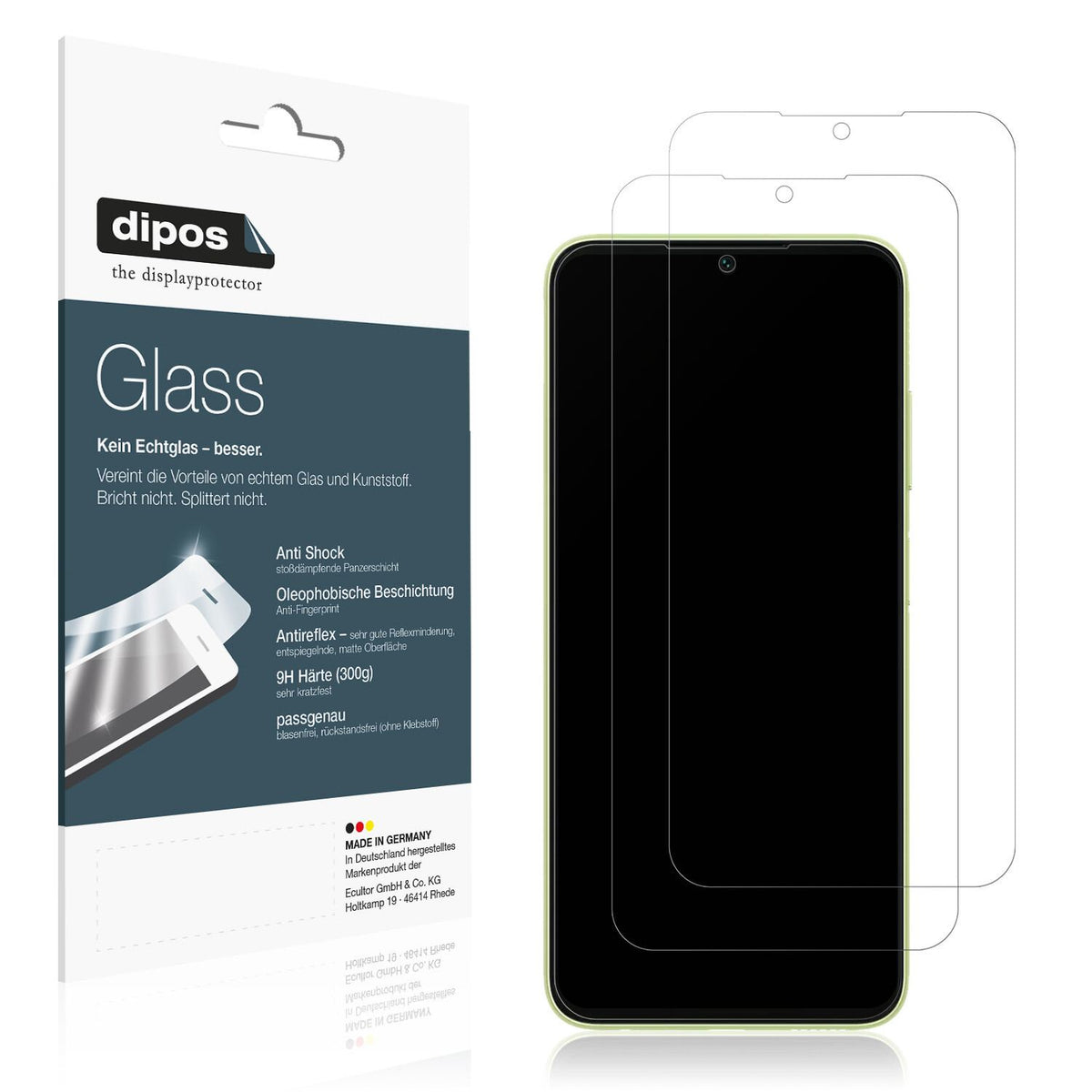 Matte Displayschutzfolie von dipos passend für Samsung Galaxy A05s, 9H kratzfest und blasenfrei montiert