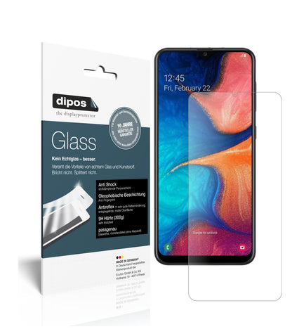 Matte Displayschutzfolie von dipos passend für Samsung Galaxy A20, 9H kratzfest und blasenfrei montiert