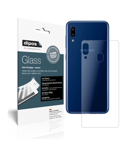Matte Displayschutzfolie von dipos passend für Samsung Galaxy A20 Rückseite, 9H kratzfest und blasenfrei montiert
