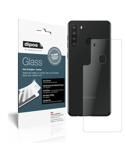 Matte Displayschutzfolie von dipos passend für Samsung Galaxy A21 Rückseite, 9H kratzfest und blasenfrei montiert