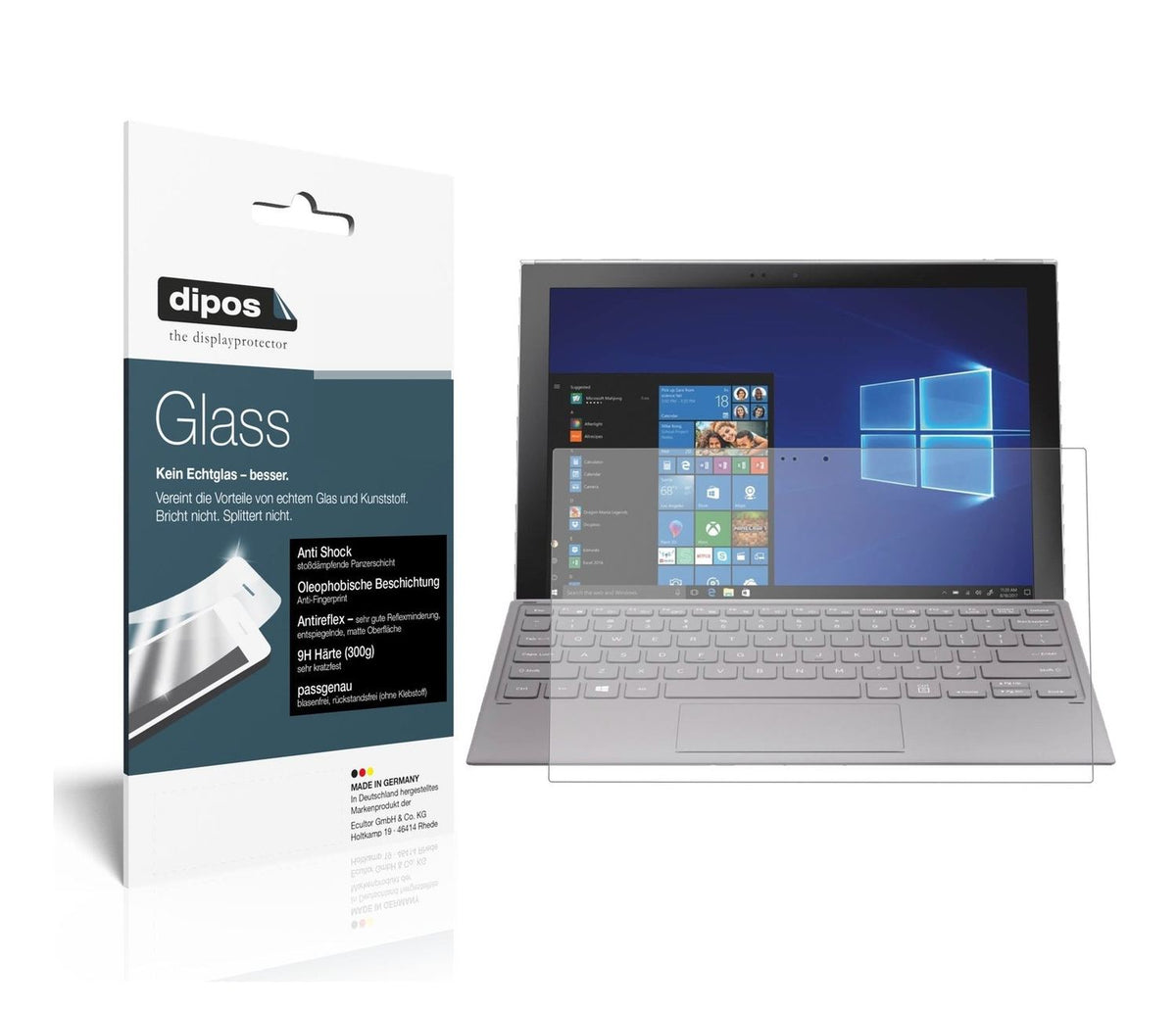Matte Displayschutzfolie von dipos passend für Samsung Galaxy Book 2 12.0 Zoll, 9H kratzfest und blasenfrei montiert