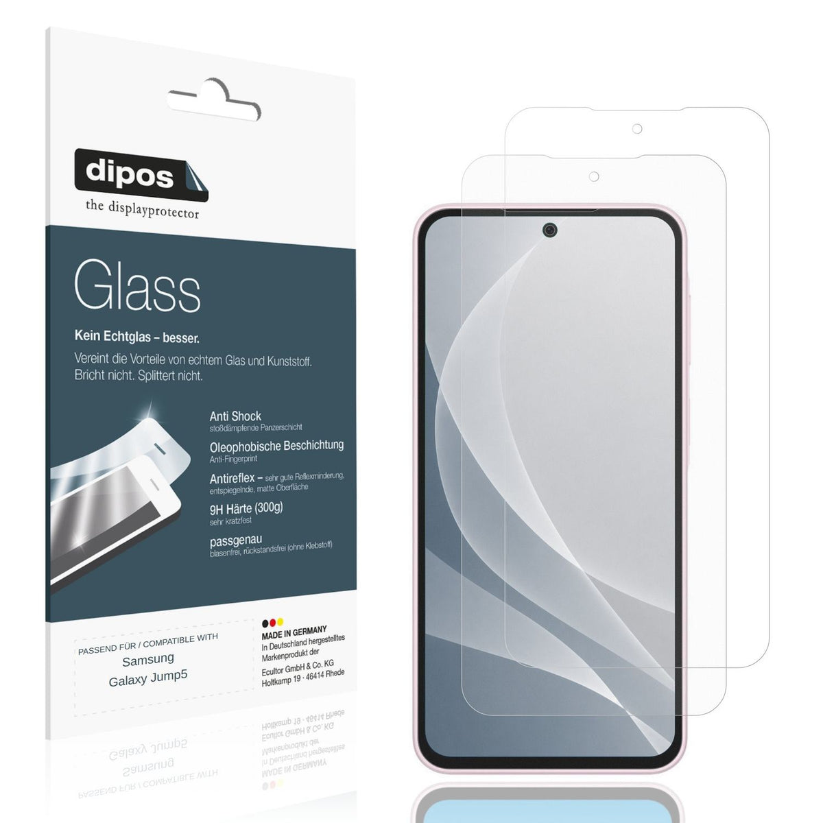 Matte Displayschutzfolie von dipos passend für Samsung Galaxy Jump5, 9H kratzfest und blasenfrei montiert
