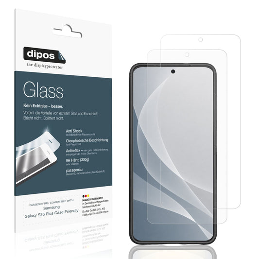 Matte Displayschutzfolie von dipos passend für Samsung Galaxy S26 Plus Case Friendly, 9H kratzfest und blasenfrei montiert