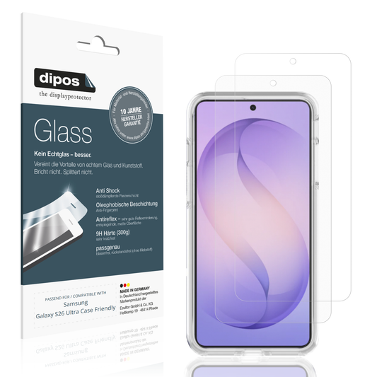 Matte Displayschutzfolie von dipos passend für Samsung Galaxy S26 Ultra Case Friendly, 9H kratzfest und blasenfrei montiert