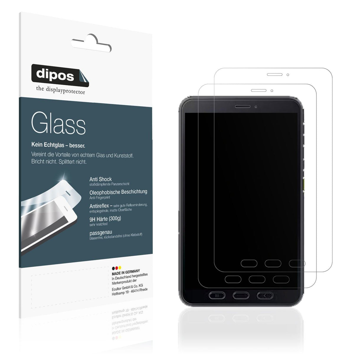 Matte Displayschutzfolie von dipos passend für Samsung Galaxy Tab Active 5 Enterprise Edition, 9H kratzfest und blasenfrei montiert