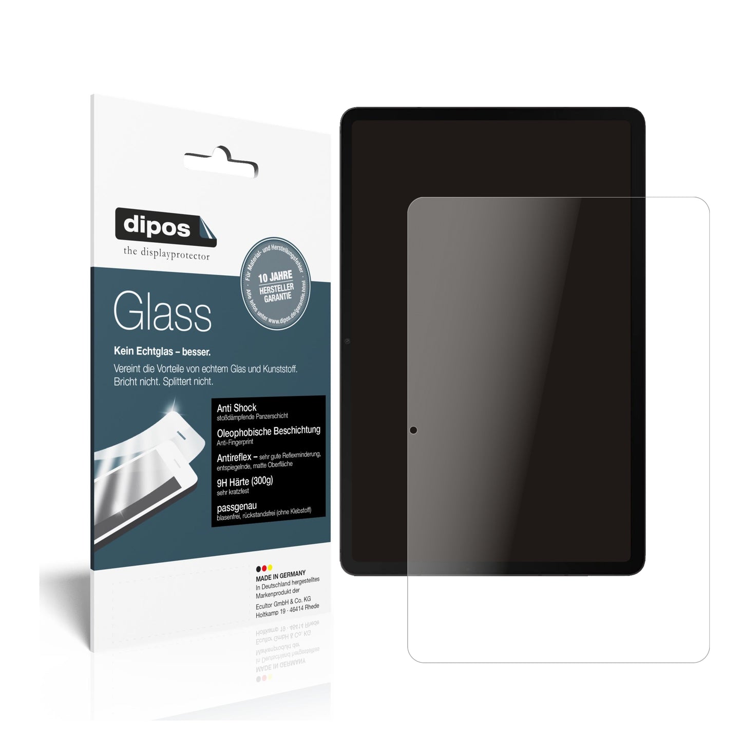 Matte Displayschutzfolie von dipos passend für Samsung Galaxy Tab S8, 9H kratzfest und blasenfrei montiert