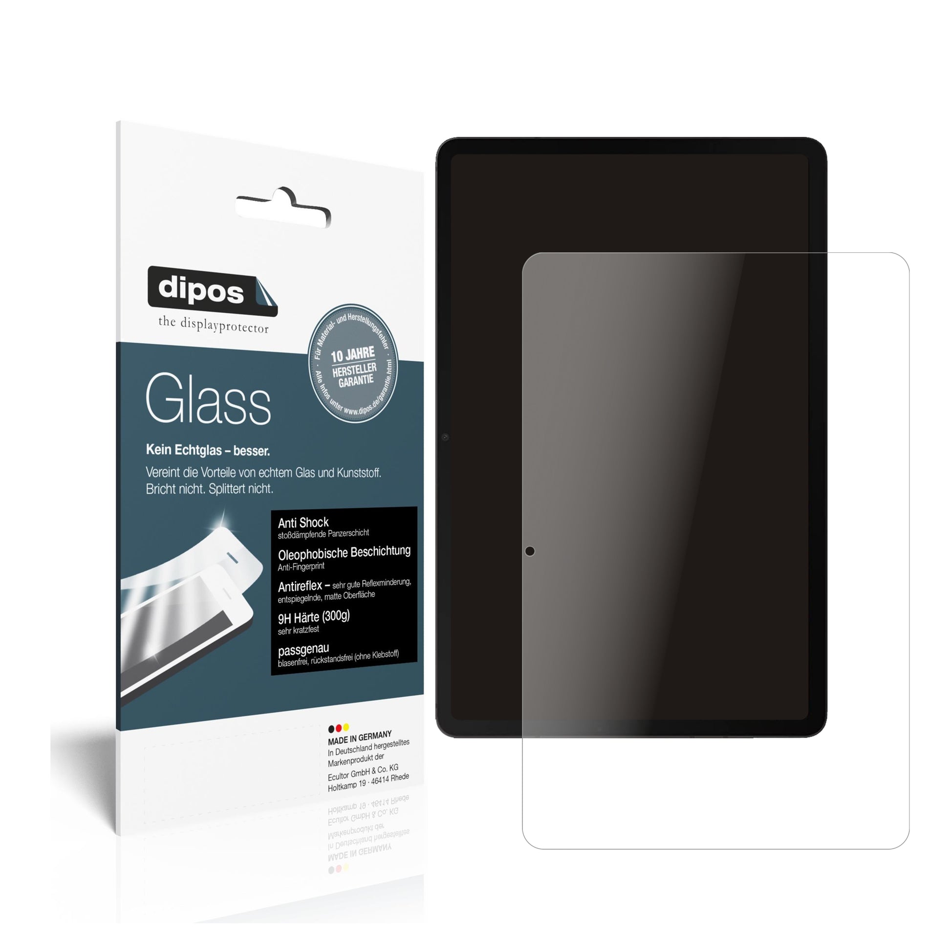 Matte Displayschutzfolie von dipos passend für Samsung Galaxy Tab S8, 9H kratzfest und blasenfrei montiert