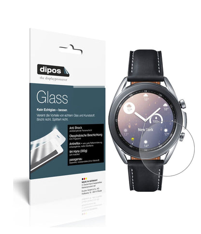 Matte Displayschutzfolie von dipos passend für Samsung Galaxy Watch 3 (45mm), 9H kratzfest und blasenfrei montiert
