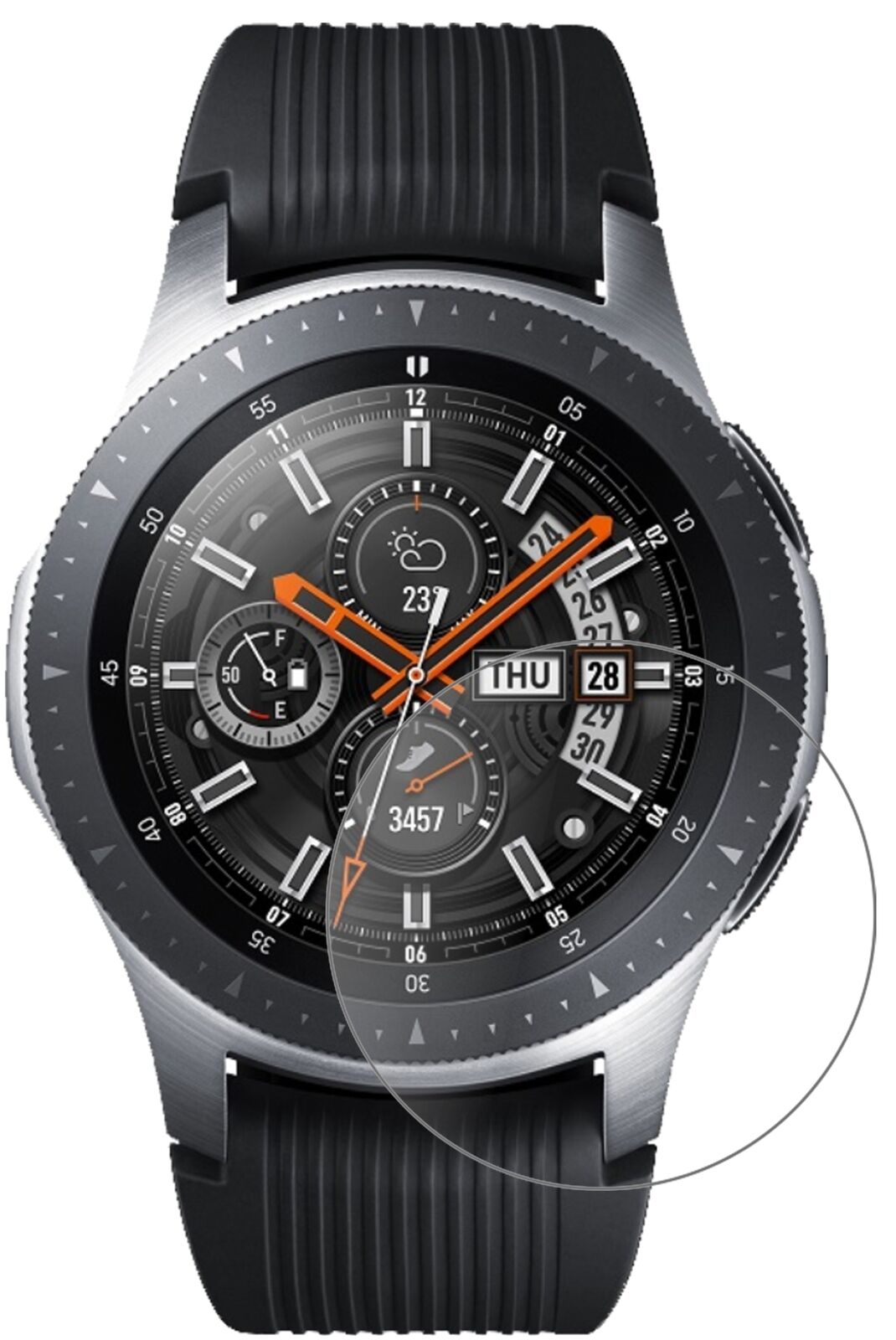 Matte Displayschutzfolie von dipos passend für Samsung Galaxy Watch 46mm, 9H kratzfest und blasenfrei montiert