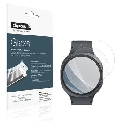 Matte Displayschutzfolie von dipos passend für Samsung Galaxy Watch 8 40mm, 9H kratzfest und blasenfrei montiert