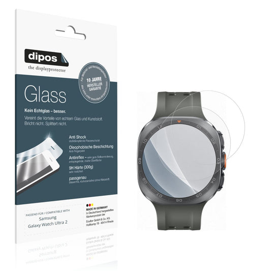 Matte Displayschutzfolie von dipos passend für Samsung Galaxy Watch Ultra 2, 9H kratzfest und blasenfrei montiert