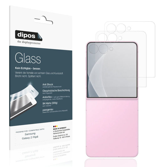 Matte Displayschutzfolie von dipos passend für Samsung Galaxy Z Flip8 Aussenseite, 9H kratzfest und blasenfrei montiert