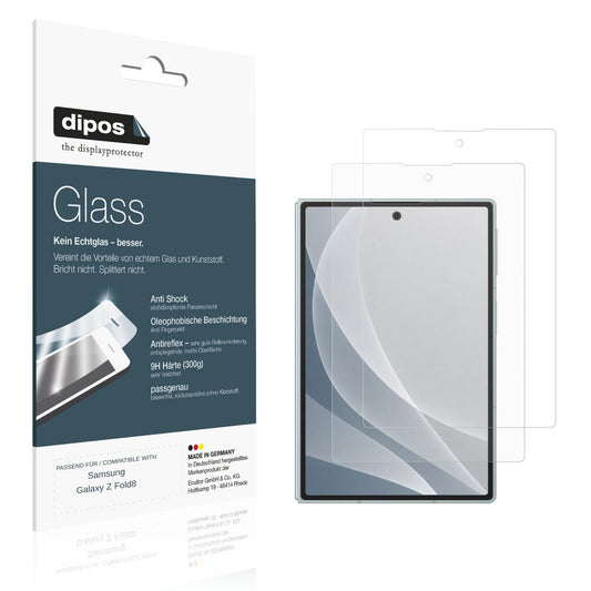 Matte Displayschutzfolie von dipos passend für Samsung Galaxy Z Fold8 Aussenseite, 9H kratzfest und blasenfrei montiert