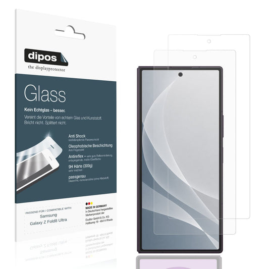 Matte Displayschutzfolie von dipos passend für Samsung Galaxy Z Fold8 Ultra Aussenseite, 9H kratzfest und blasenfrei montiert