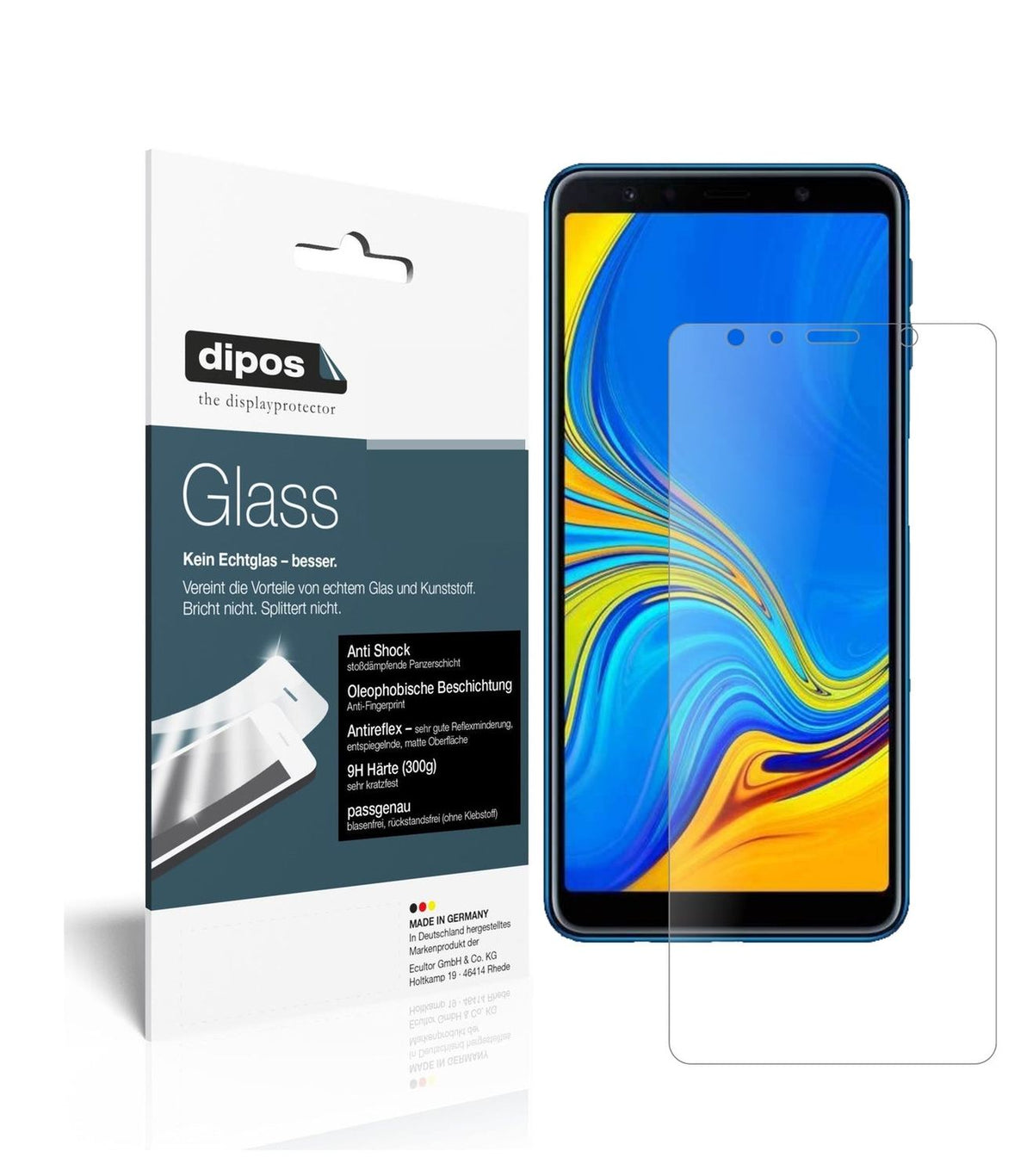 Matte Displayschutzfolie von dipos passend für Samsung J4 Core (2018), 9H kratzfest und blasenfrei montiert