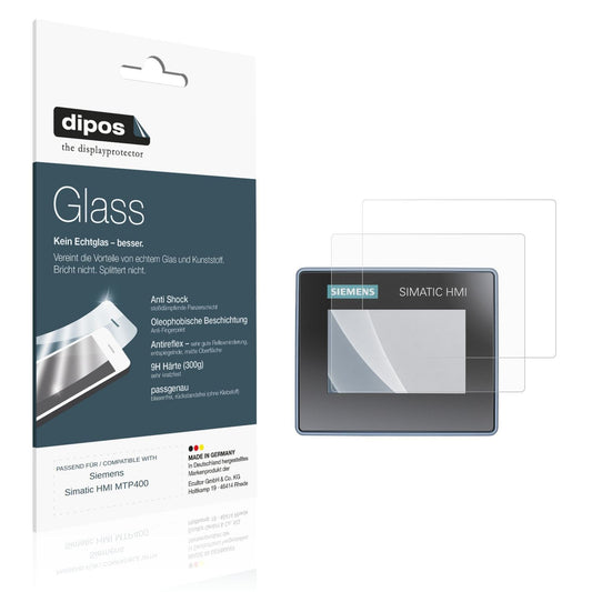 Matte Displayschutzfolie von dipos passend für Siemens Simatic HMI MTP400, 9H kratzfest und blasenfrei montiert