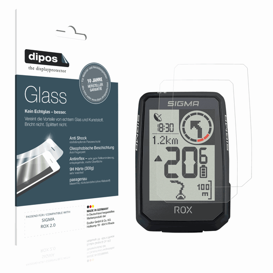 Matte Displayschutzfolie von dipos passend für SIGMA ROX 2.0, 9H kratzfest und blasenfrei montiert