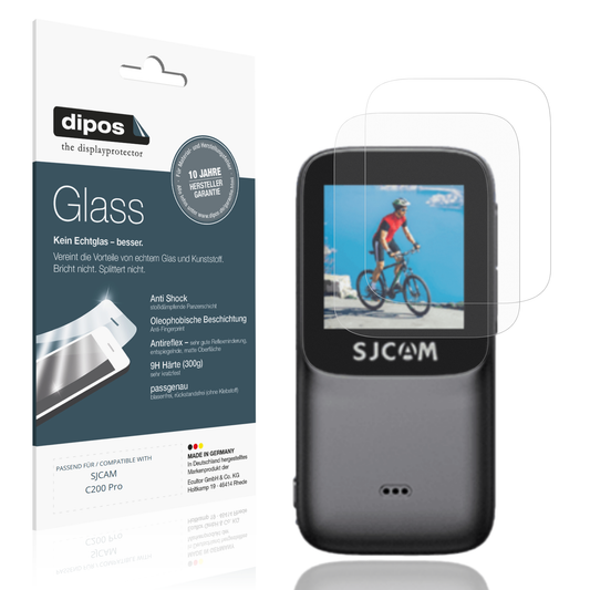 Matte Displayschutzfolie von dipos passend für SJCAM C200 Pro, 9H kratzfest und blasenfrei montiert