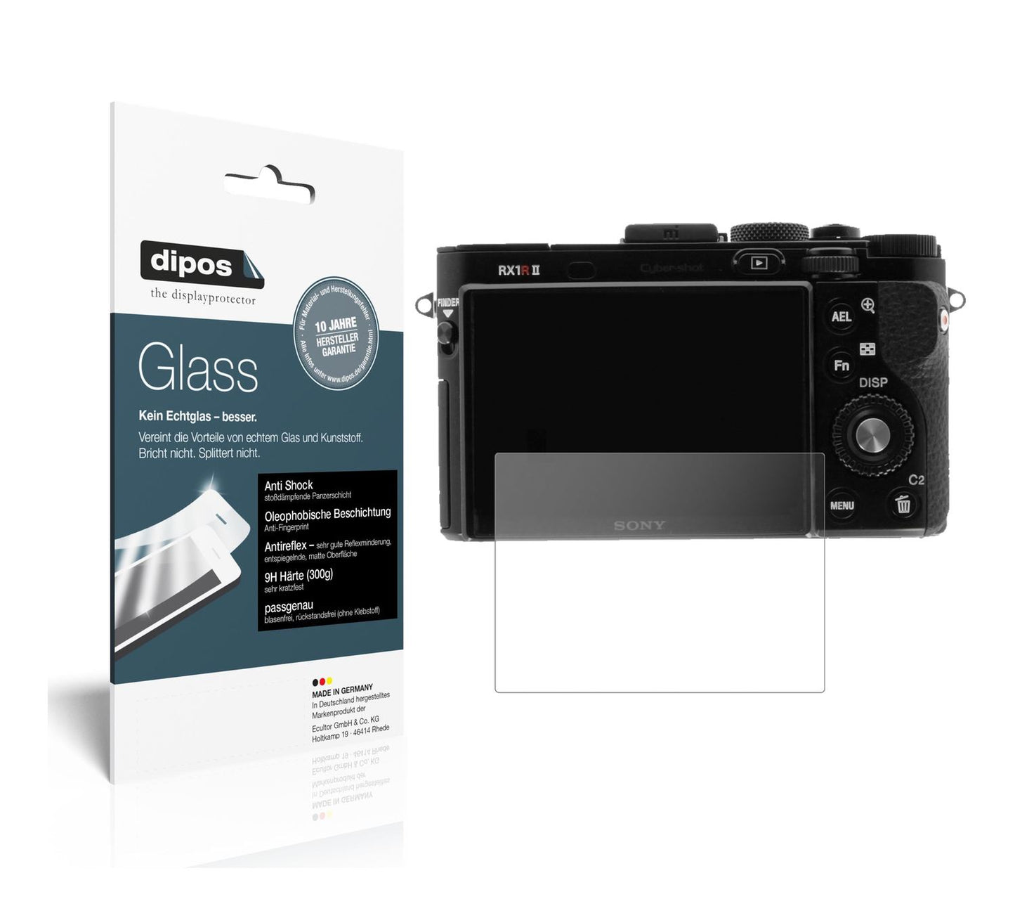 Matte Displayschutzfolie von dipos passend für Sony Cyber-Shot DSC-RX100 III, 9H kratzfest und blasenfrei montiert