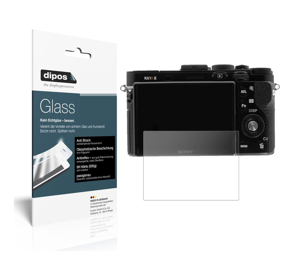Matte Displayschutzfolie von dipos passend für Sony Cyber-Shot DSC-RX1, 9H kratzfest und blasenfrei montiert