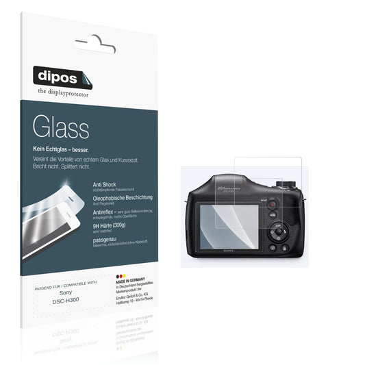Matte Displayschutzfolie von dipos passend für Sony DSC-H300, 9H kratzfest und blasenfrei montiert