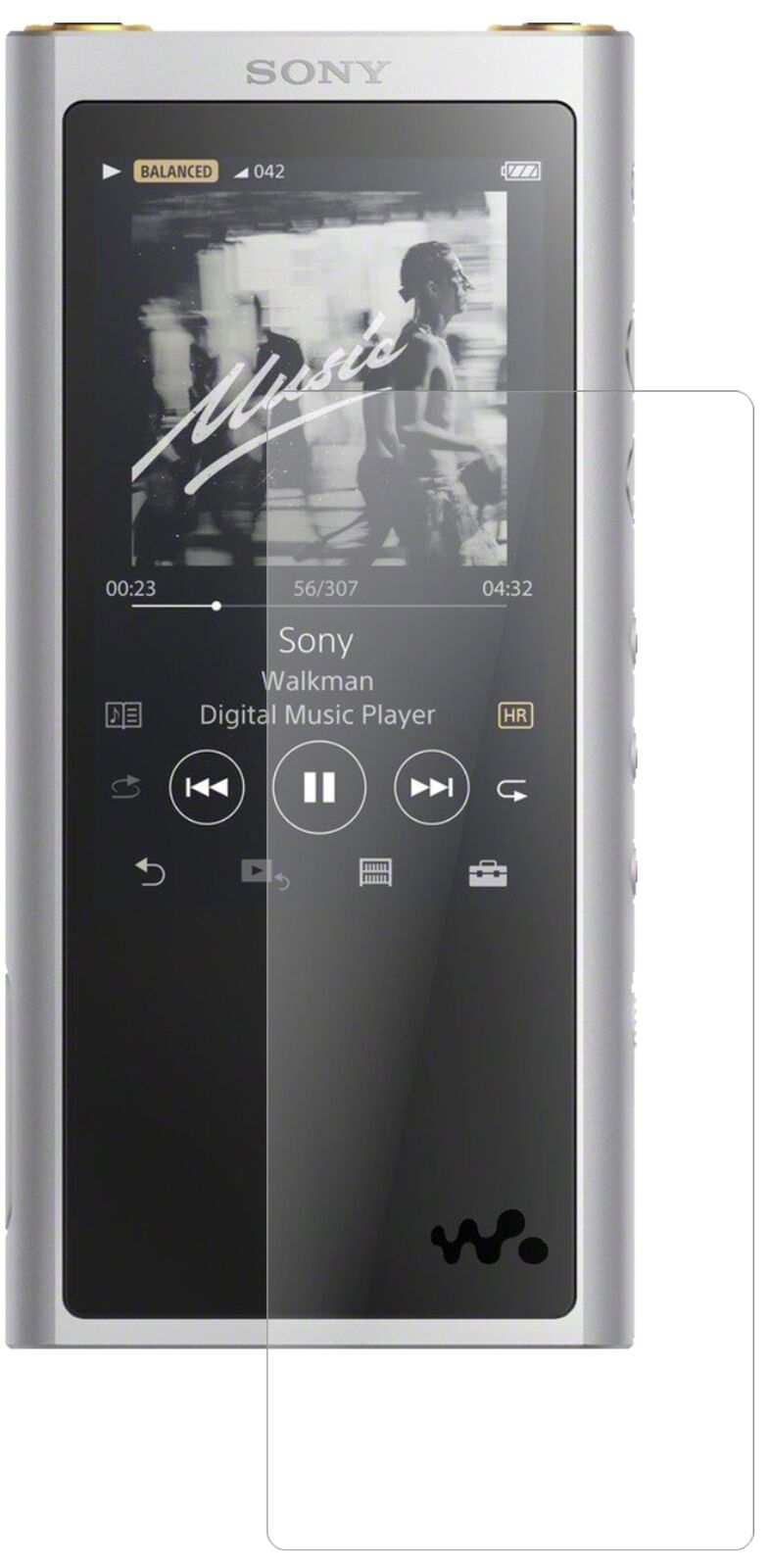 Matte Displayschutzfolie von dipos passend für Sony NW-ZX300 (MP3-Player), 9H kratzfest und blasenfrei montiert