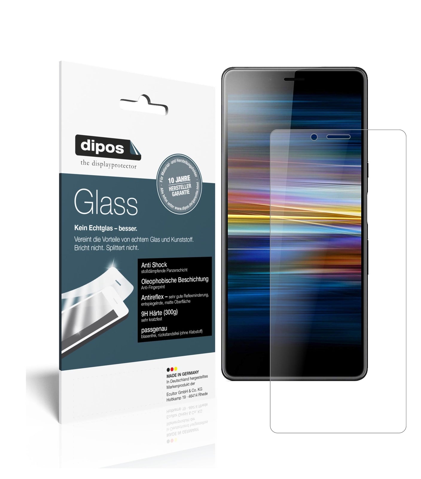 Matte Displayschutzfolie von dipos passend für Sony Xperia L3, 9H kratzfest und blasenfrei montiert