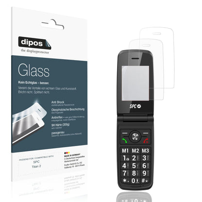 Matte Displayschutzfolie von dipos passend für SPC Titan 2, 9H kratzfest und blasenfrei montiert