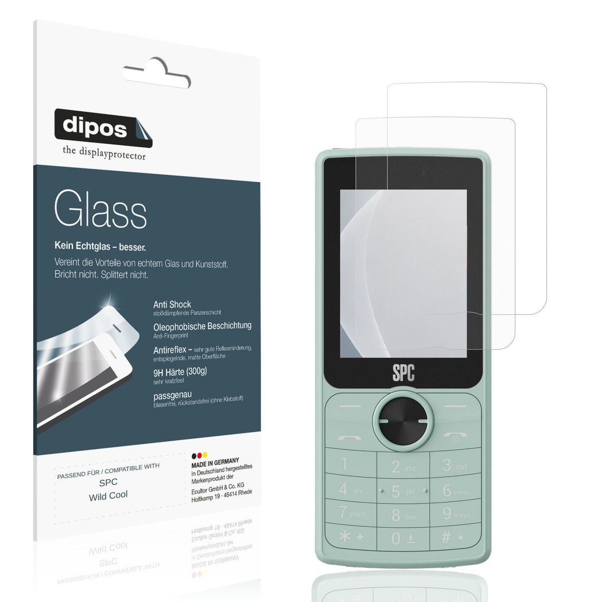 Matte Displayschutzfolie von dipos passend für SPC Wild Cool, 9H kratzfest und blasenfrei montiert