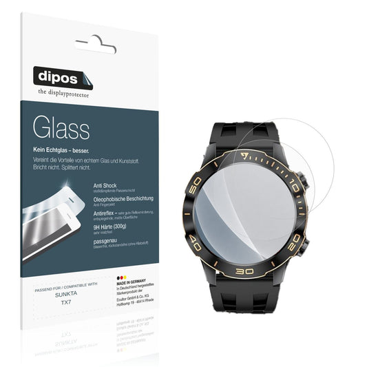 Matte Displayschutzfolie von dipos passend für SUNKTA TX7, 9H kratzfest und blasenfrei montiert